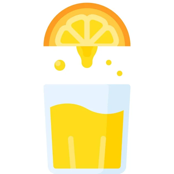 Orange Juice Icon Beverage Flat Style Vector Illustration — Stock Vector