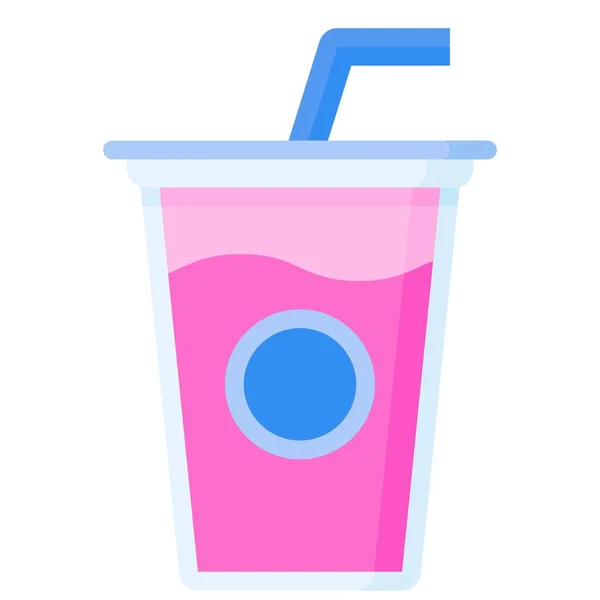 Summer Drink Icon Beverage Flat Style Vector Illustration — Stock Vector