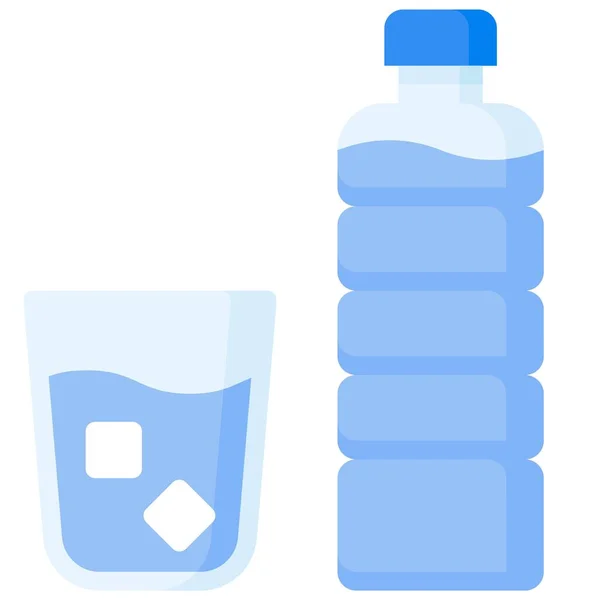 Ikona Wody Pitnej Beverage Płaski Styl Wektor Ilustracja — Wektor stockowy
