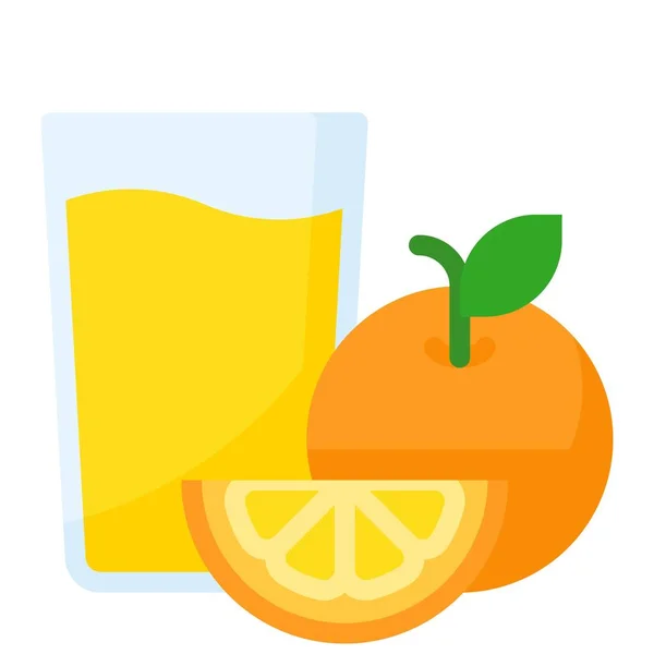 Icono Jugo Naranja Ilustración Vectores Estilo Plano Bebidas — Archivo Imágenes Vectoriales