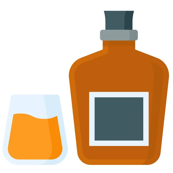 Symbol Für Alkoholische Getränke Flache Vektorillustration Für Getränke — Stockvektor