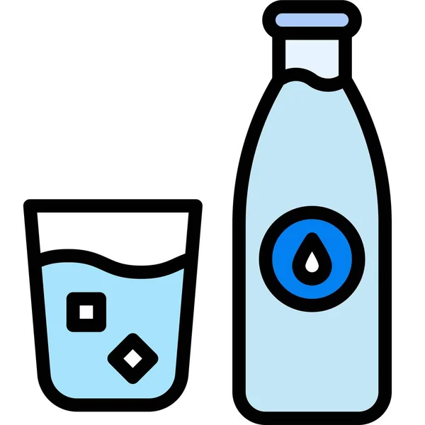 Icono Agua Potable Bebida Llena Estilo Vector Ilustración — Archivo Imágenes Vectoriales