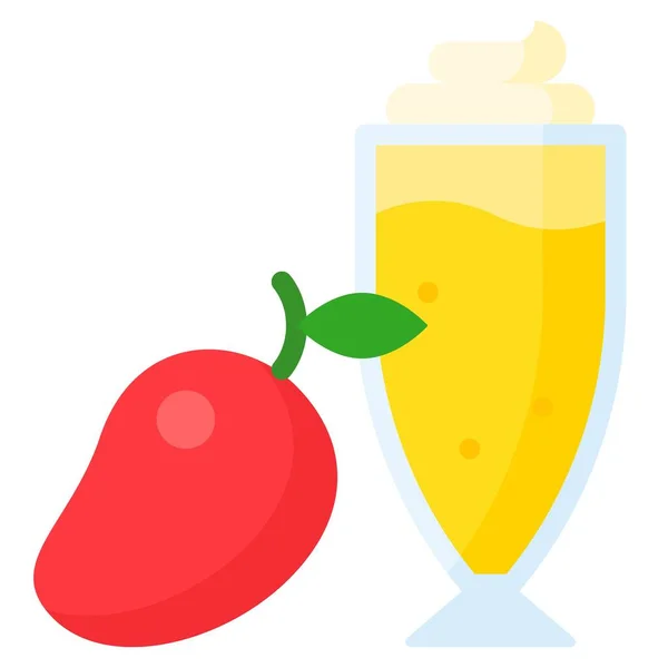 Icono Batido Mango Ilustración Vectores Estilo Plano Bebidas — Archivo Imágenes Vectoriales