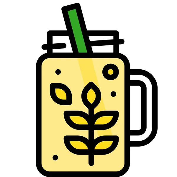 Chrysanthemum Juice Icon Beverage Filled Style Vector Illustration — Stock Vector