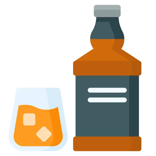 Ikona Napojów Alkoholowych Beverage Płaski Styl Wektor Ilustracja — Wektor stockowy