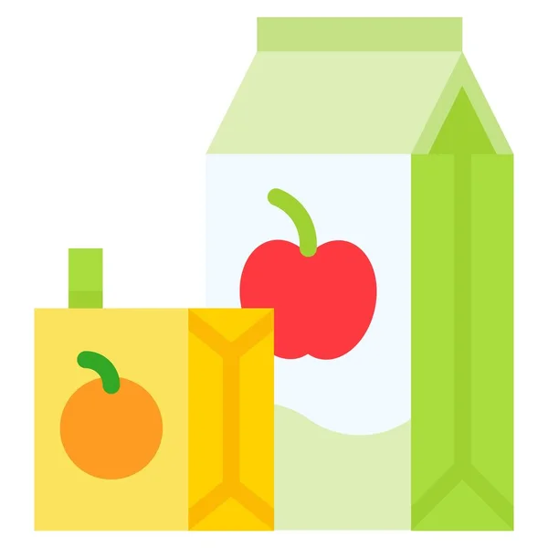 果汁盒图标 饮料平面风格矢量插图 — 图库矢量图片