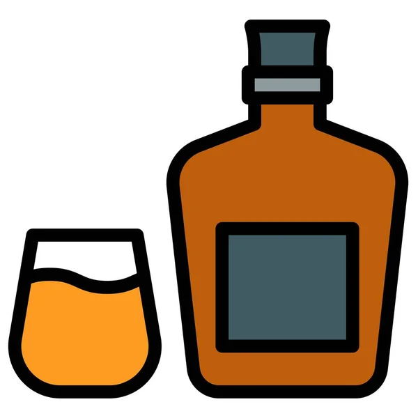 Symbol Für Alkoholische Getränke Vektor Illustration Mit Getränkefüllung — Stockvektor