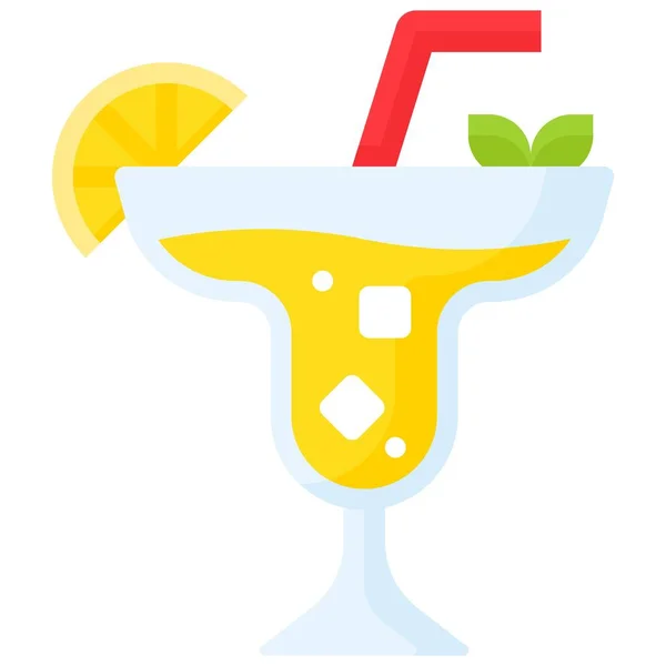 Ikon Minuman Musim Panas Gaya Ilustrasi Vektor Beverage - Stok Vektor