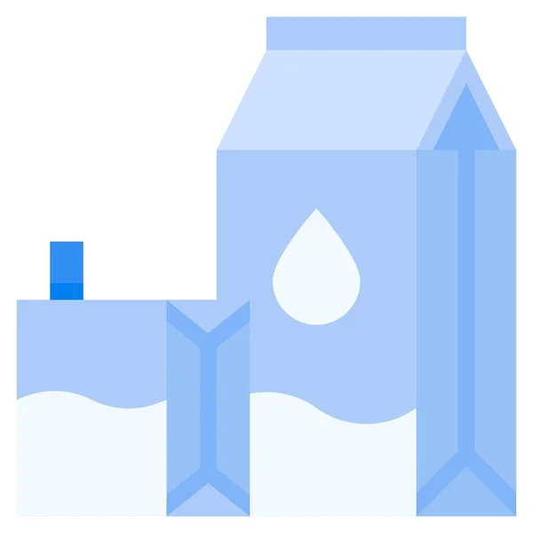 Milk Carton Icon Beverage Flat Style Vector Illustration — Stock Vector