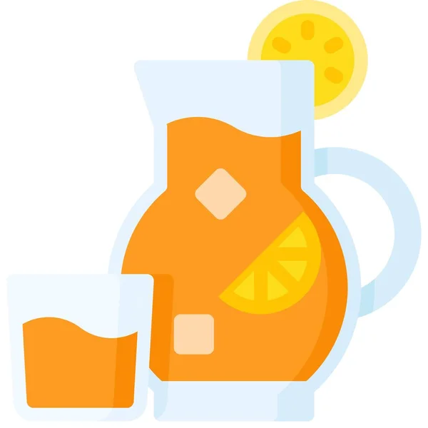 Orangensaft Symbol Getränkeflach Vektor Illustration — Stockvektor