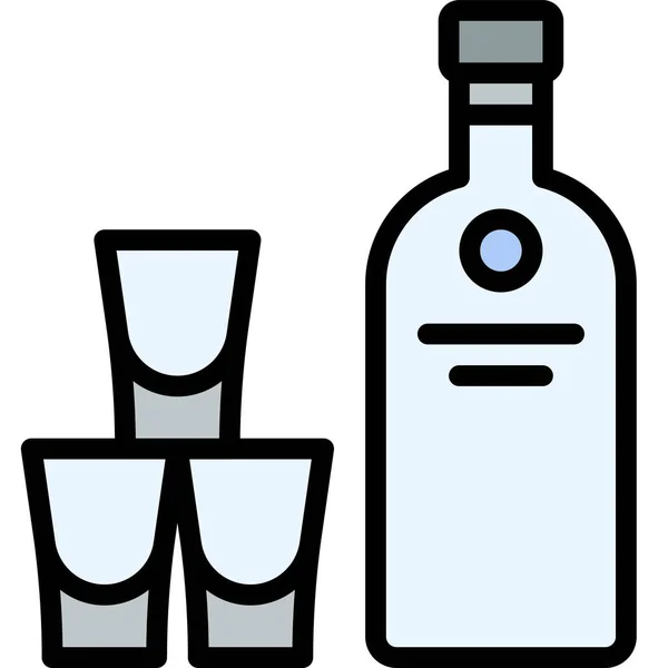 Symbol Für Alkoholische Getränke Vektor Illustration Mit Getränkefüllung — Stockvektor