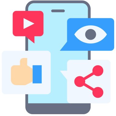 Mobil uygulama, Telekomünikasyon veya uzaktan çalışma ile ilgili simge, vektör illüstrasyonu