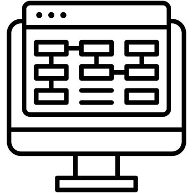 Planlama, Telekomünikasyon veya uzaktan çalışma simgesi, vektör illüstrasyonu