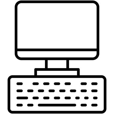 Bilgisayar ve klavye, telekomünikasyon veya uzaktan çalışma ile ilgili simge