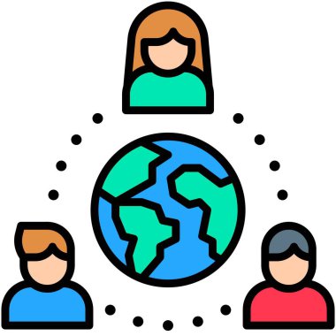 Genel ağ, telekomünikasyon veya uzaktan çalışma simgesi