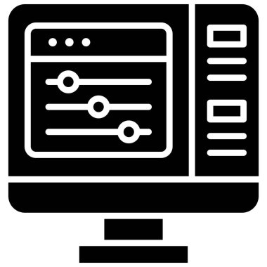 Ayarlama, Telekomünikasyon veya işle ilgili uzak simge, vektör illüstrasyonu