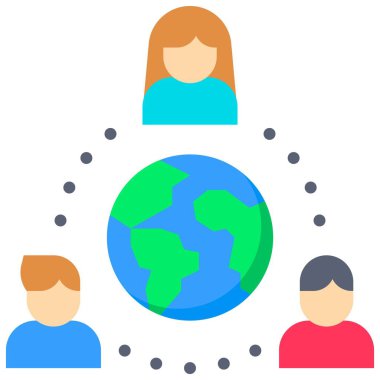 Genel ağ, telekomünikasyon veya uzaktan çalışma simgesi