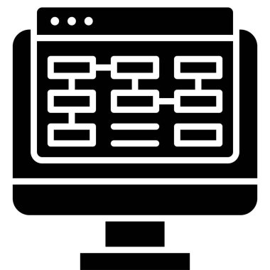Planlama, Telekomünikasyon veya uzaktan çalışma simgesi, vektör illüstrasyonu
