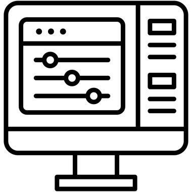 Ayarlama, Telekomünikasyon veya işle ilgili uzak simge, vektör illüstrasyonu