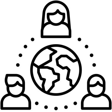 Genel ağ, telekomünikasyon veya uzaktan çalışma simgesi