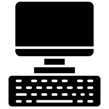 Bilgisayar ve klavye, telekomünikasyon veya uzaktan çalışma ile ilgili simge