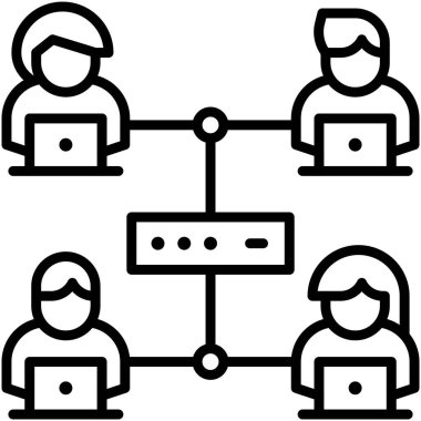 Ağ sunucusu, Telekomünikasyon veya uzak iş ile ilgili simge, vektör illüstrasyonu