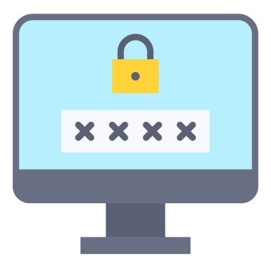 Parola ve güvenlik, Telekomünikasyon veya uzaktan çalışma simgesi