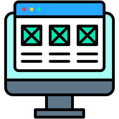 Arayüz, Telekomünikasyon veya uzaktan çalışma simgesi, vektör illüstrasyonu