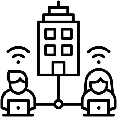 Uzaklaştırma veya uzaktan çalışma simgesi, vektör illüstrasyonuName