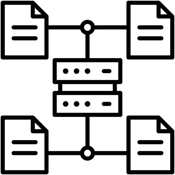 File Server Telecommuting Remote Werk Gerelateerde Icoon — Stockvector