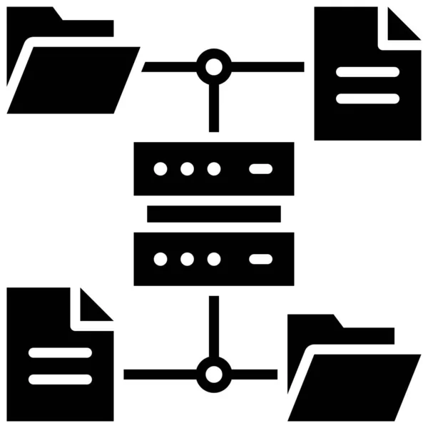Dateiserver Fernmeldewesen Oder Arbeitsbezogenes Symbol — Stockvektor