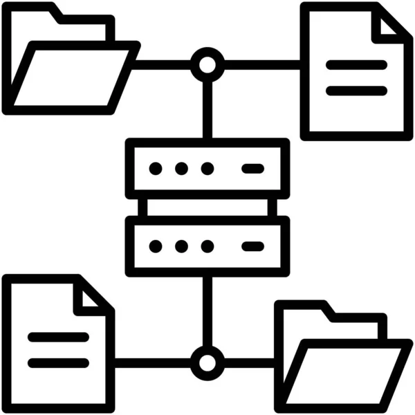 文件服务器 远程办公或与远程工作有关的图标 — 图库矢量图片