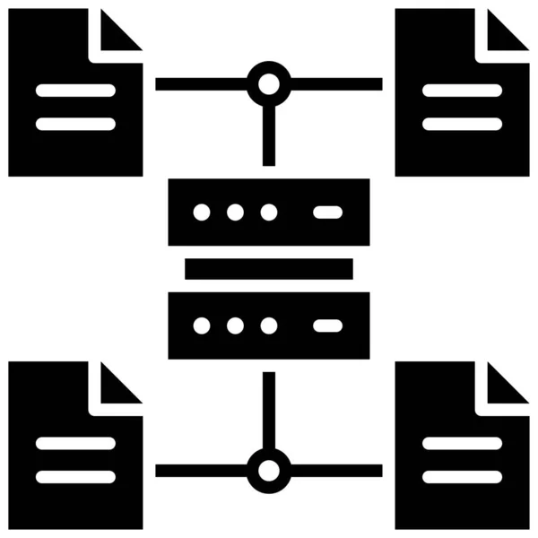 文件服务器 远程办公或与远程工作有关的图标 — 图库矢量图片