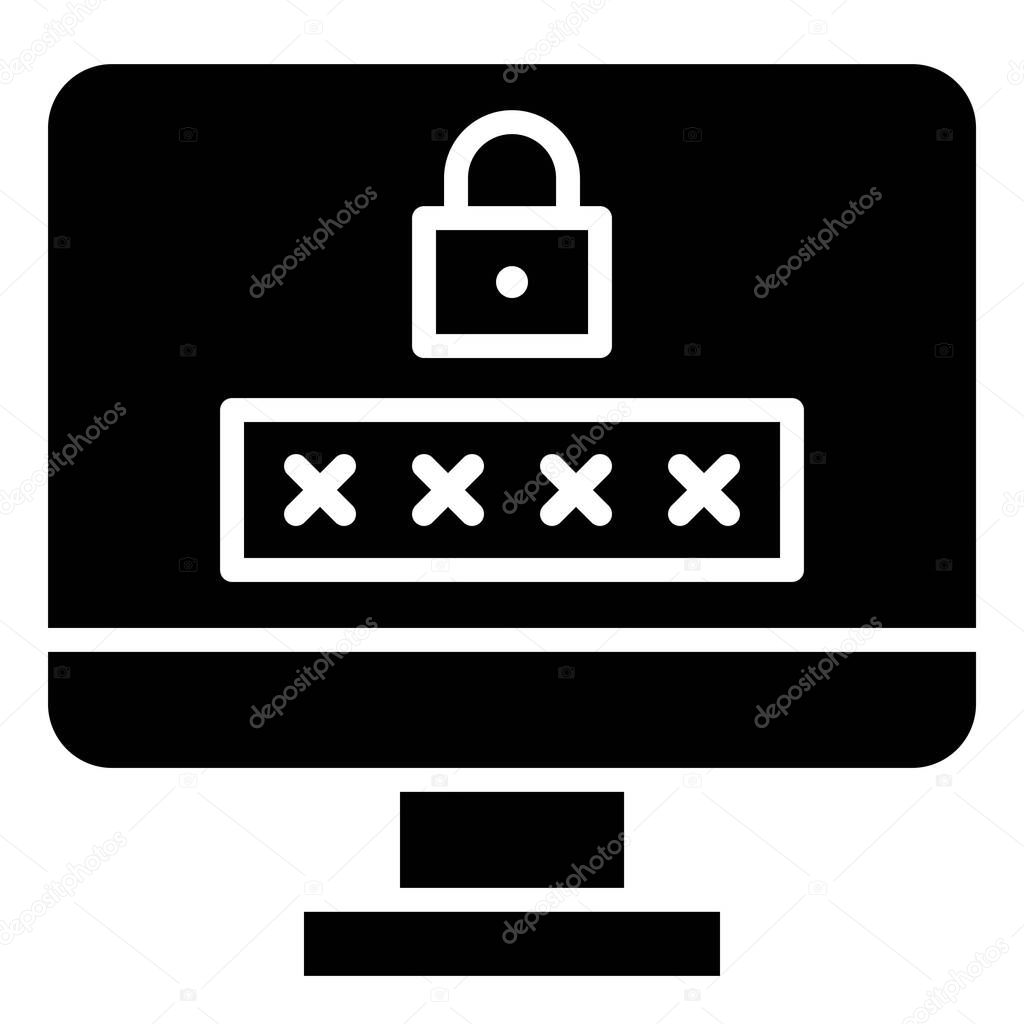 Password and security, Telecommuting or  remote work related icon