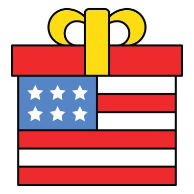 Hediye kutusu vektörü, Birleşik Devletler Bağımsızlık Günü ile ilgili simge