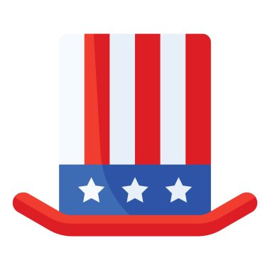 Sam Amca şapka vektörü, Birleşik Devletler Bağımsızlık Günü ikonu
