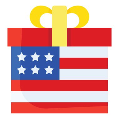 Hediye kutusu vektörü, Birleşik Devletler Bağımsızlık Günü ile ilgili simge