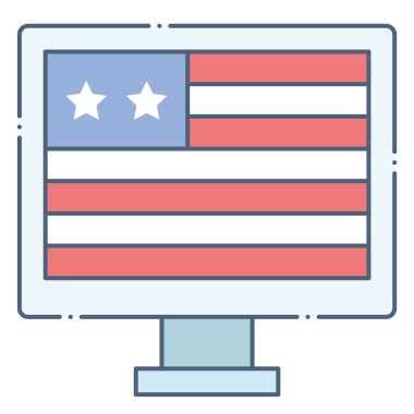 ABD bayrağını ekran vektöründe görüntüle, Birleşik Devletler bağımsızlık günü simgesi