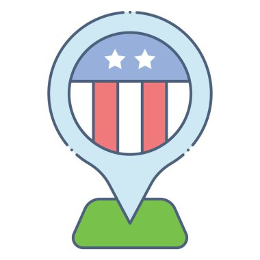 Konum pin vektörü, Birleşik Devletler Bağımsızlık Günü ile ilgili simge