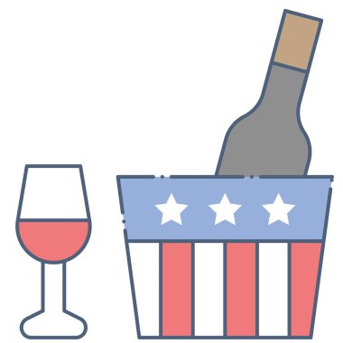 Şarap vektörü, Birleşik Devletler Bağımsızlık Günü ile ilgili simge