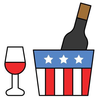 Şarap vektörü, Birleşik Devletler Bağımsızlık Günü ile ilgili simge