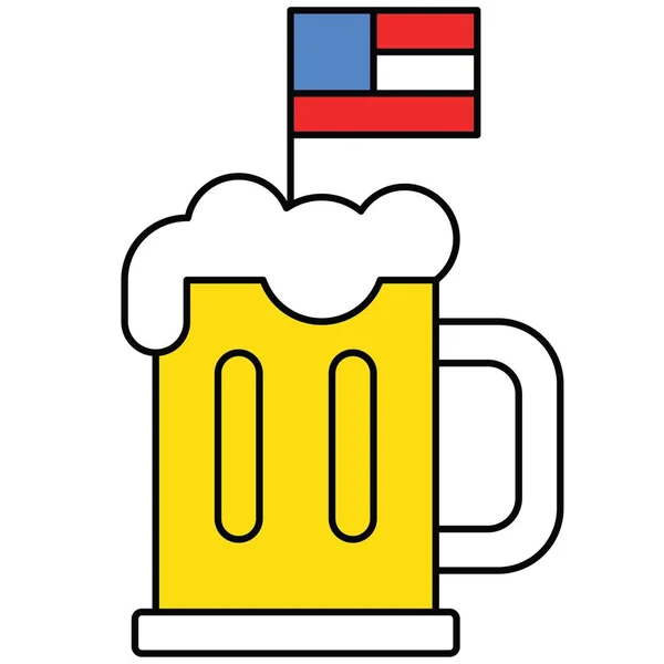 Mug Beervector United State Independence Day Related Icon — Stock Vector