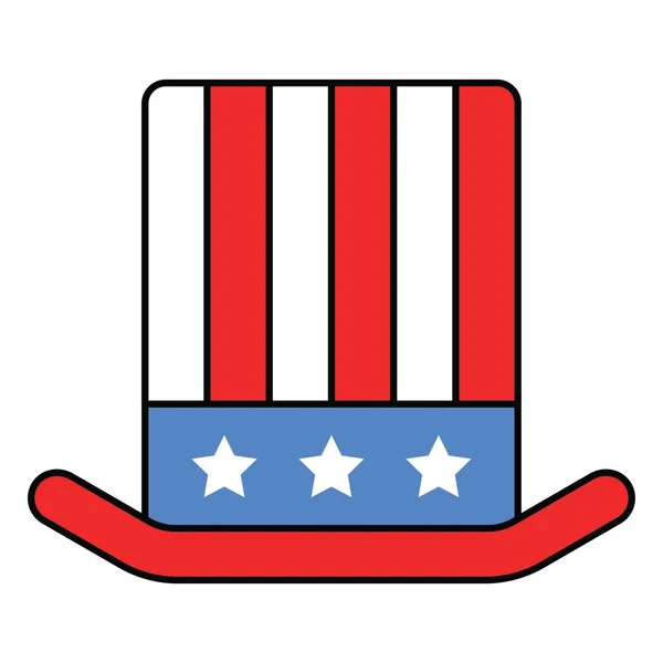 Uncle Sam Hatt Vektor Usa Självständighetsdag Relaterade Ikon — Stock vektor