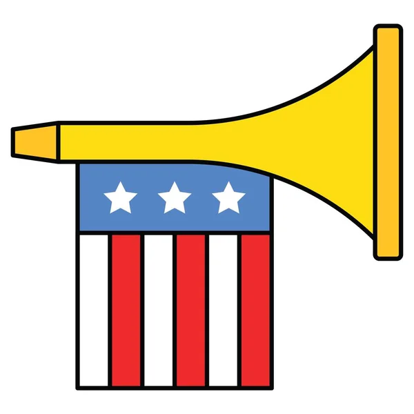 Trumpetový Vektor Ikona Den Nezávislosti Spojených Států — Stockový vektor