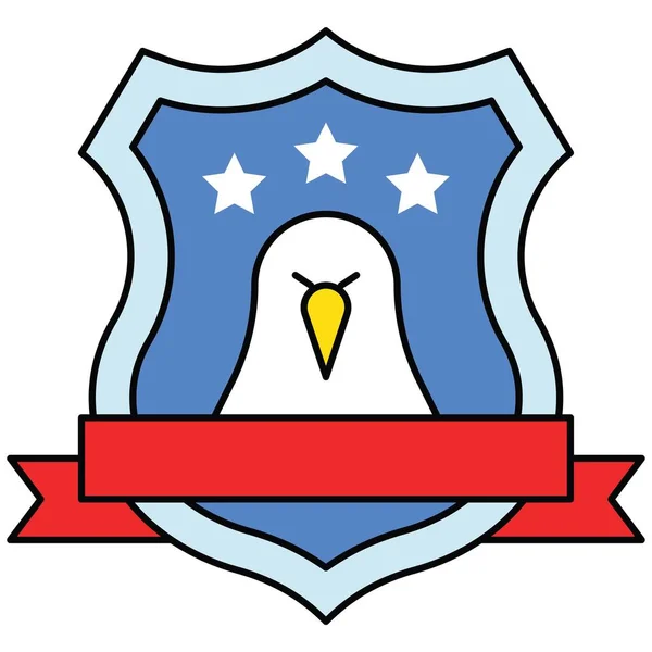 Premio Sheild Con Águila Símbolo Vector Estados Unidos Independencia Día — Archivo Imágenes Vectoriales