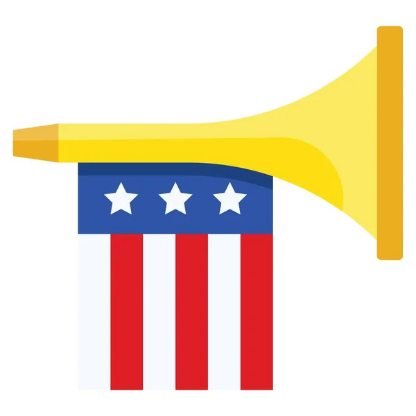 Trumpet Vector United State Independence Day Related Icon — Stock Vector