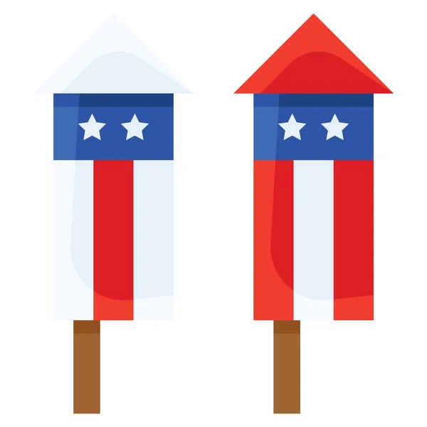 Feuerwerk Vektor Symbol Für Den Unabhängigkeitstag Der Vereinigten Staaten — Stockvektor