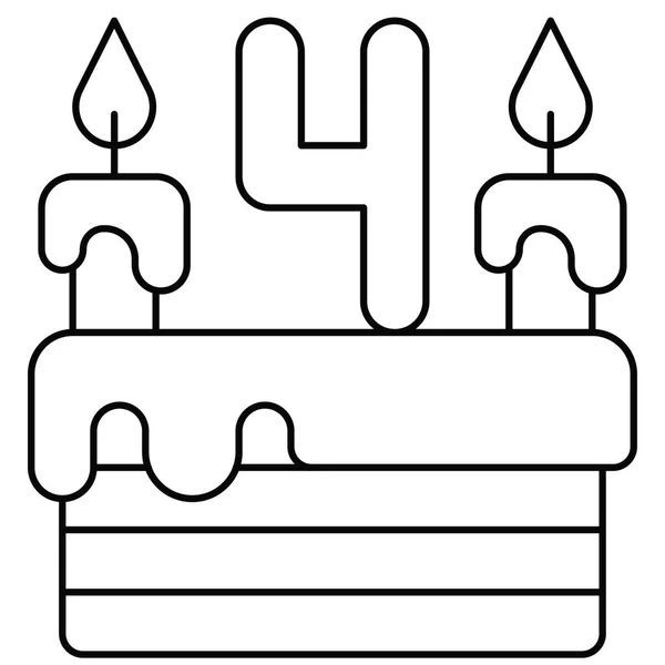 Vecteur Gâteau Icône Liée Fête Indépendance État Unis — Image vectorielle