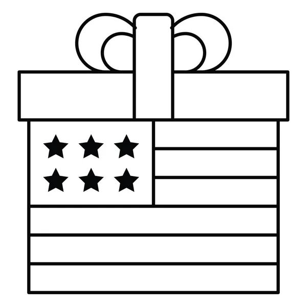 Cadeau Box Vector Verenigde Staten Onafhankelijkheid Dag Gerelateerd Pictogram — Stockvector