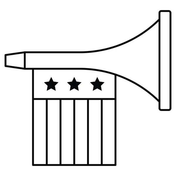 Trompet Vektörü Birleşik Devletler Bağımsızlık Günü Simgesi — Stok Vektör